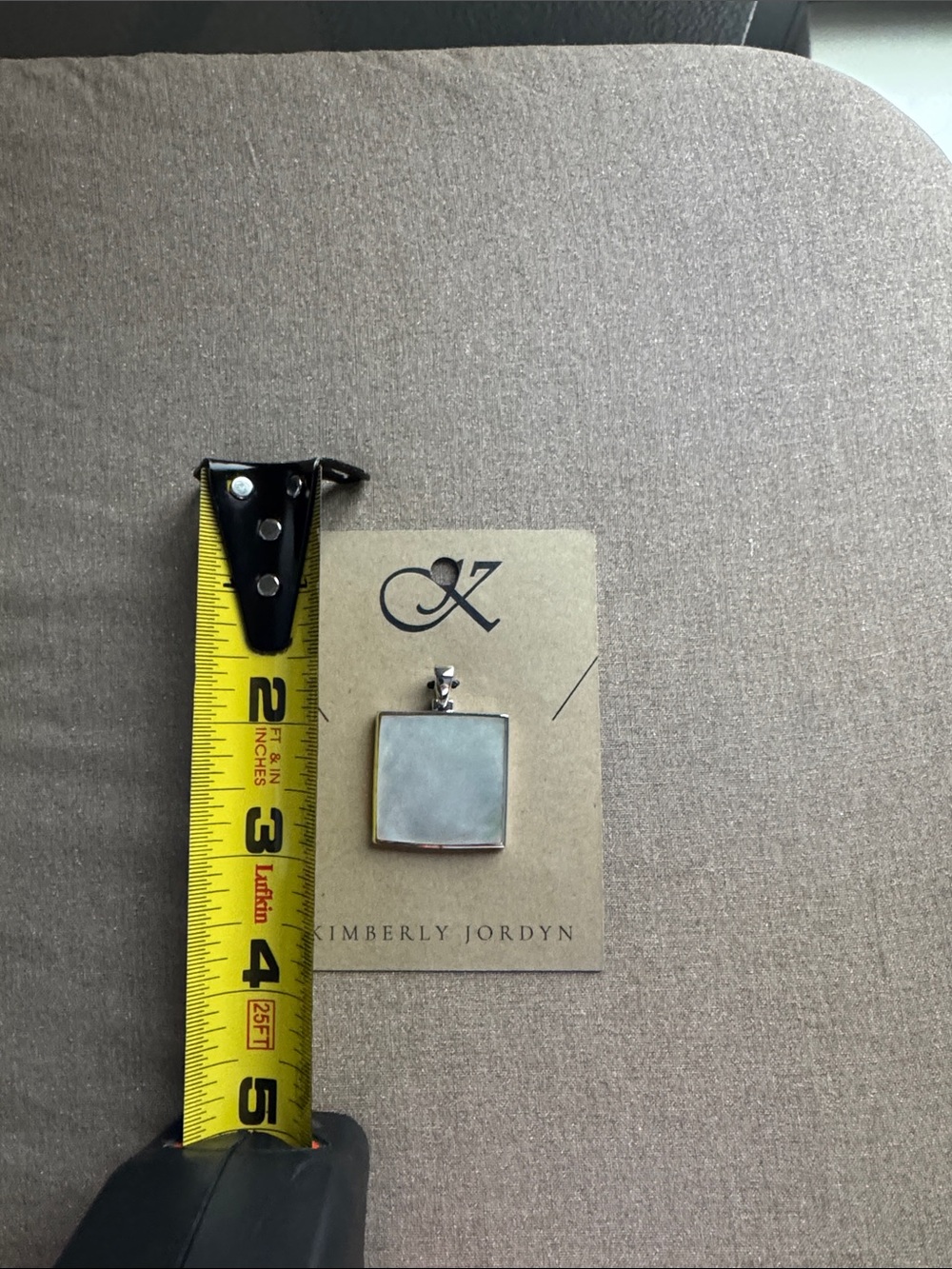Sterling Silver White Mother-of-Pearl Square Pendant - Picture 2 of 5